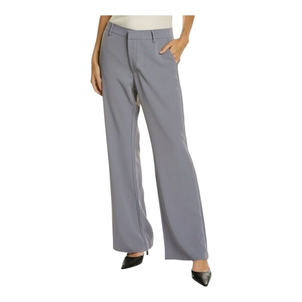 Area Stars Gray Crepe Victoria Work Dress Pant Flat Front Elastic Back Size XL